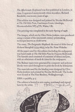 The Affectionate Shepheard: (Printed Entirely on Handmade Paper)