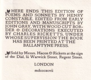 The Poems & Sonnets of Henry Constable
