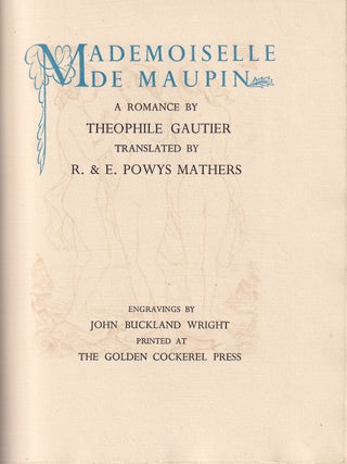 Mademoiselle De Maupin: A Romance