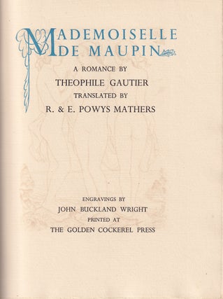 Mademoiselle De Maupin: A Romance