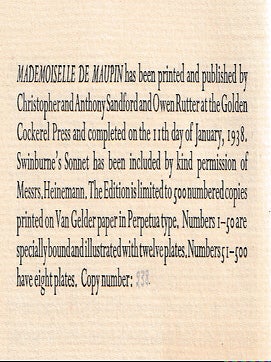 Mademoiselle De Maupin: A Romance