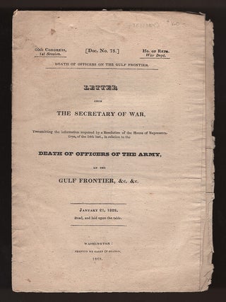 Item #L010384 Letter from the Secretary of War ... in Relation to the Deaths of Officers of the...