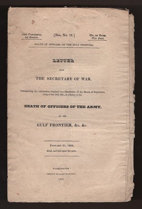 Item #L010384 Letter from the Secretary of War ... in Relation to the Deaths of Officers of the...