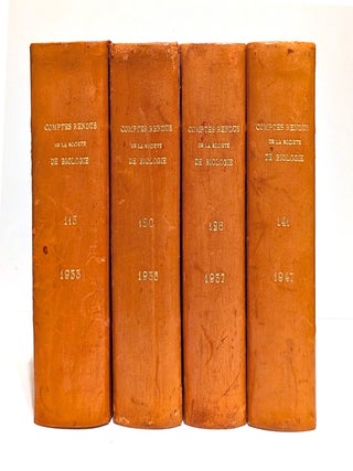 Item #L048563 Comptes Rendus Hebdomadaires Des Seances et Memoires De La Societe De Biologie, et...