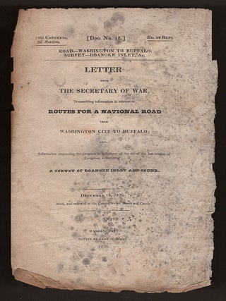 Item #L059908 Letter from the Secretary of War, Transmitting Information in Relation to Routes...
