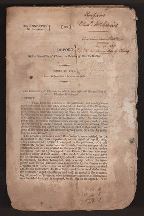 Item #L059916 Report of the Committee of Claims, in the Case of Charles Wilkins (18th Congress,...